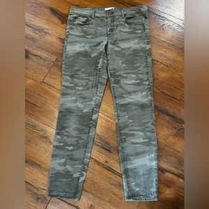 LOFT Marisa Women’s 8 Olive Green Camo Pants Bottoms Long Pockets